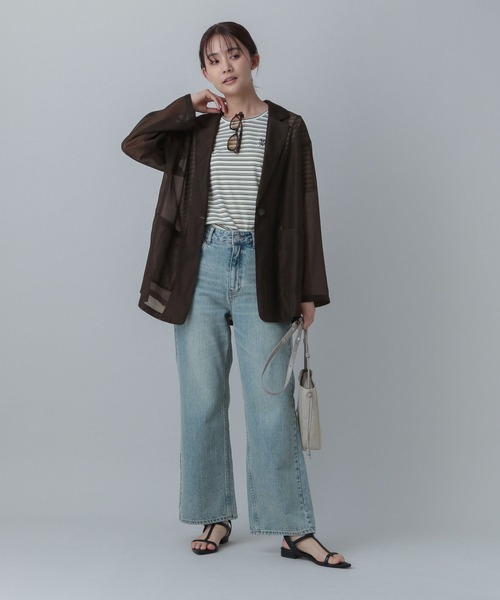 GLOBAL WORK(グローバルワーク)の「MATINEE LINE/イージーケアシアージャケット/496974(テーラードジャケット・レディース・ダークブラウン/ブラック/オフホワイト・LARGE/MEDIUM)」の9枚目の写真