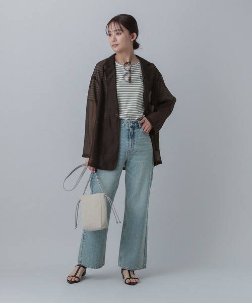 GLOBAL WORK(グローバルワーク)の「MATINEE LINE/イージーケアシアージャケット/496974(テーラードジャケット・レディース・ダークブラウン/ブラック/オフホワイト・LARGE/MEDIUM)」の11枚目の写真