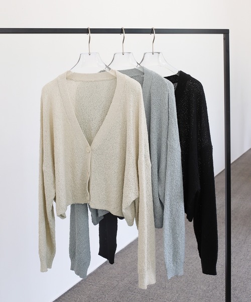 select MOCA Et（セレクトモカエト）の「【Et】Dolman Knit Short Cardigan（カーディガン/ボレロ・レディース・ブラック/アイボリー/グレー・FREE）」の11枚目の写真