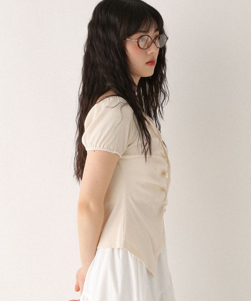 Heather(ヘザー)の「タイ付きフロントスリットカットTEE 573223(Tシャツ/カットソー・レディース・ブラック/グレー/アイボリー・FREE)」の14枚目の写真