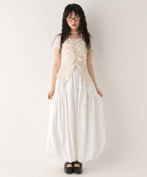 Heather(ヘザー)の「タイ付きフロントスリットカットTEE 573223(Tシャツ/カットソー・レディース・ブラック/グレー/アイボリー・FREE)」の16枚目の写真