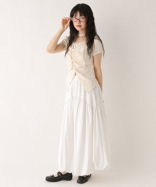 Heather(ヘザー)の「タイ付きフロントスリットカットTEE 573223(Tシャツ/カットソー・レディース・ブラック/グレー/アイボリー・FREE)」の17枚目の写真