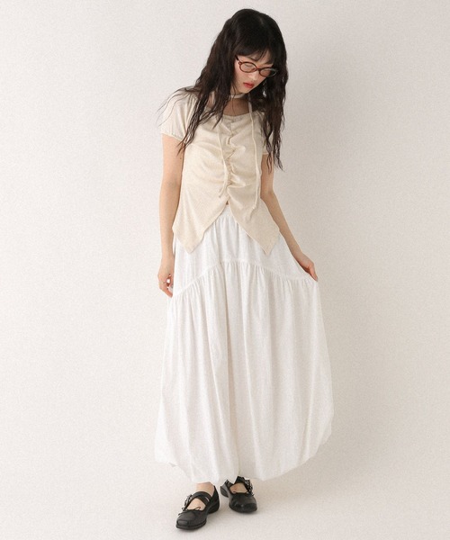 Heather(ヘザー)の「タイ付きフロントスリットカットTEE 573223(Tシャツ/カットソー・レディース・ブラック/グレー/アイボリー・FREE)」の18枚目の写真