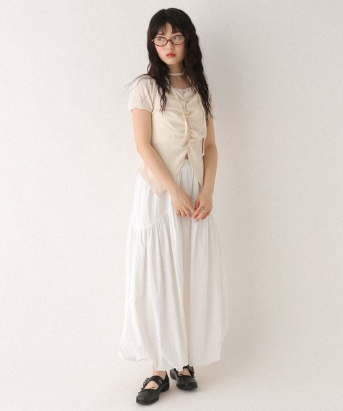 Heather(ヘザー)の「タイ付きフロントスリットカットTEE 573223(Tシャツ/カットソー・レディース・ブラック/グレー/アイボリー・FREE)」の19枚目の写真