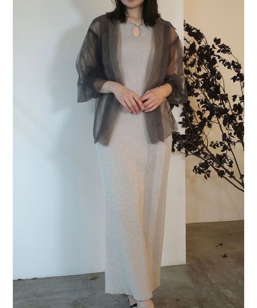 LAGUNAMOON（ラグナムーン）の「メタルボタンデザインニットワンピース（ワンピース・レディース・ベージュ/チャコールグレー/ピンク・MEDIUM/SMALL）」の11枚目の写真