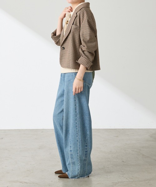 COLLAGE GALLARDAGALANTE(コラージュガリャルダガランテ)の「ショートテーラードジャケット(テーラードジャケット・レディース・ブラウン/ベージュ・FREE)」の9枚目の写真