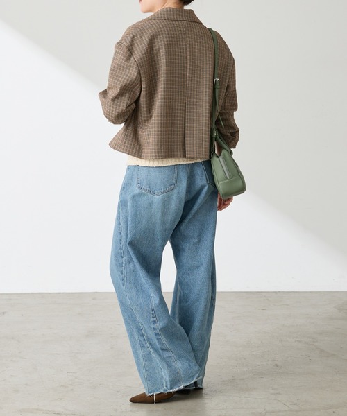 COLLAGE GALLARDAGALANTE(コラージュガリャルダガランテ)の「ショートテーラードジャケット(テーラードジャケット・レディース・ブラウン/ベージュ・FREE)」の10枚目の写真