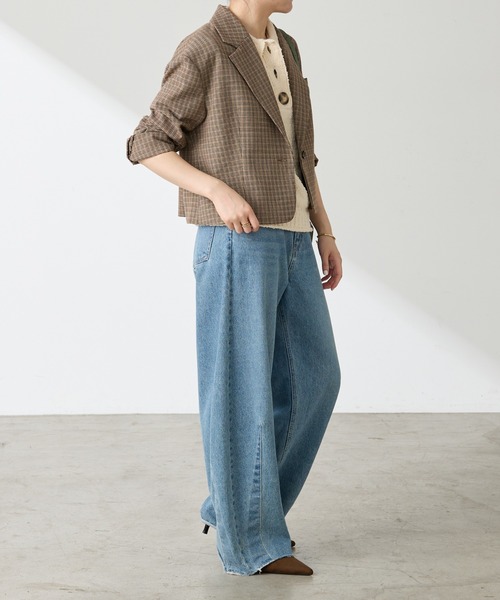 COLLAGE GALLARDAGALANTE(コラージュガリャルダガランテ)の「ショートテーラードジャケット(テーラードジャケット・レディース・ブラウン/ベージュ・FREE)」の11枚目の写真