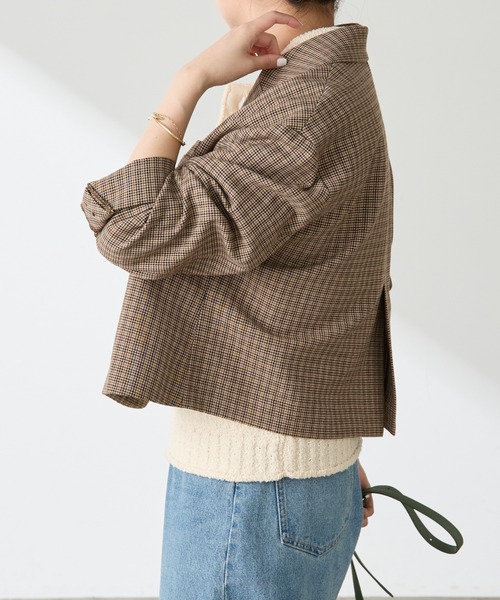 COLLAGE GALLARDAGALANTE(コラージュガリャルダガランテ)の「ショートテーラードジャケット(テーラードジャケット・レディース・ブラウン/ベージュ・FREE)」の5枚目の写真