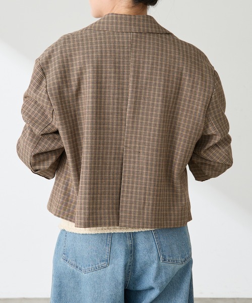 COLLAGE GALLARDAGALANTE(コラージュガリャルダガランテ)の「ショートテーラードジャケット(テーラードジャケット・レディース・ブラウン/ベージュ・FREE)」の6枚目の写真