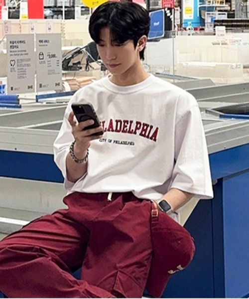 NOWLE（ノウル）の「【NOWLE】PHILADELPHIA カレッジ ロゴ 半袖 Tシャツ（Tシャツ/カットソー・メンズ・ブラック/ホワイト・MEDIUM/LARGE/X-LARGE）」の17枚目の写真