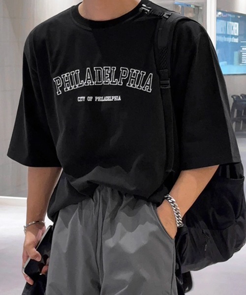 NOWLE（ノウル）の「【NOWLE】PHILADELPHIA カレッジ ロゴ 半袖 Tシャツ（Tシャツ/カットソー・メンズ・ブラック/ホワイト・MEDIUM/LARGE/X-LARGE）」の11枚目の写真