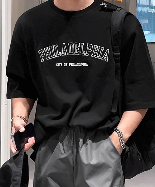 NOWLE（ノウル）の「【NOWLE】PHILADELPHIA カレッジ ロゴ 半袖 Tシャツ（Tシャツ/カットソー・メンズ・ブラック/ホワイト・MEDIUM/LARGE/X-LARGE）」の10枚目の写真