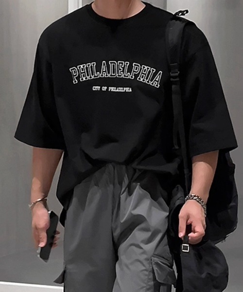 NOWLE（ノウル）の「【NOWLE】PHILADELPHIA カレッジ ロゴ 半袖 Tシャツ（Tシャツ/カットソー・メンズ・ブラック/ホワイト・MEDIUM/LARGE/X-LARGE）」の8枚目の写真