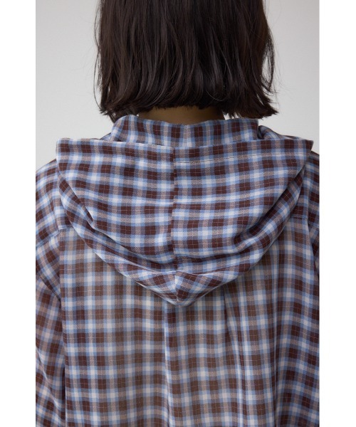 AZUL by moussy(アズールバイマウジー)の「シアーチェックフードシャツ(シャツ/ブラウス・レディース・ピンク系その他/ブラウン系その他/ブラック系その他・MEDIUM/SMALL)」の17枚目の写真