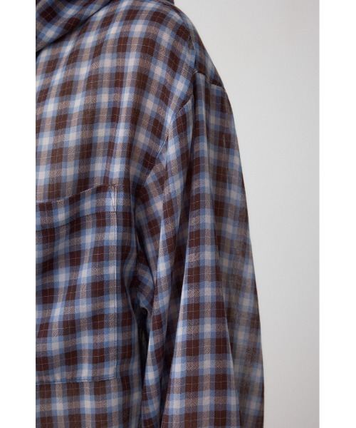 AZUL by moussy(アズールバイマウジー)の「シアーチェックフードシャツ(シャツ/ブラウス・レディース・ピンク系その他/ブラウン系その他/ブラック系その他・MEDIUM/SMALL)」の18枚目の写真