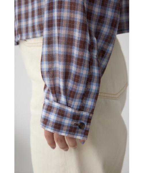 AZUL by moussy(アズールバイマウジー)の「シアーチェックフードシャツ(シャツ/ブラウス・レディース・ピンク系その他/ブラウン系その他/ブラック系その他・MEDIUM/SMALL)」の21枚目の写真