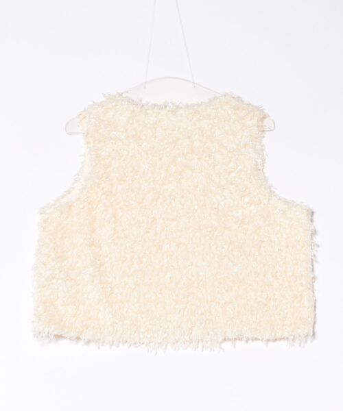 coca(coca)(コカ)の「シャギーベスト(ベスト・レディース・アイボリー/チャコール・L/M)」の3枚目の写真