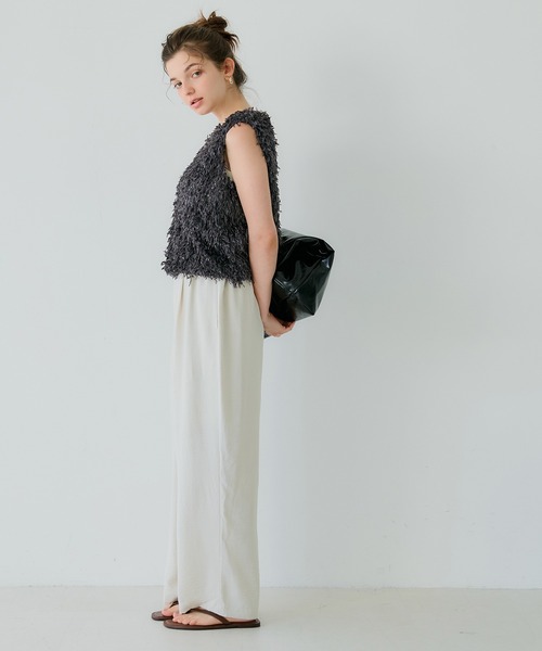 coca(coca)(コカ)の「シャギーベスト(ベスト・レディース・アイボリー/チャコール・L/M)」の14枚目の写真