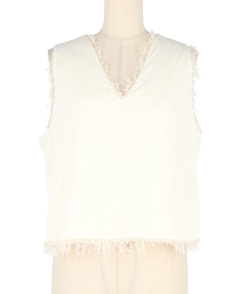 coca(coca)(コカ)の「シャギーベスト(ベスト・レディース・アイボリー/チャコール・L/M)」の20枚目の写真