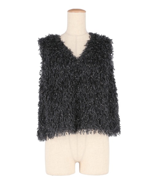 coca(coca)(コカ)の「シャギーベスト(ベスト・レディース・アイボリー/チャコール・L/M)」の22枚目の写真