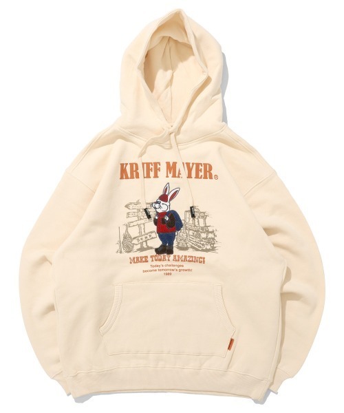 KRIFF MAYER（クリフメイヤー）の「裏起毛パーカー(ラビット)（スウェット・メンズ・ナチュラル/グレー/チャコール/ブラウン/レッド/グリーン/パープル/カラフル・MEDIUM/LARGE/X-LARGE）」の17枚目の写真