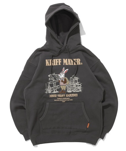 KRIFF MAYER（クリフメイヤー）の「裏起毛パーカー(ラビット)（スウェット・メンズ・ナチュラル/グレー/チャコール/ブラウン/レッド/グリーン/パープル/カラフル・MEDIUM/LARGE/X-LARGE）」の15枚目の写真