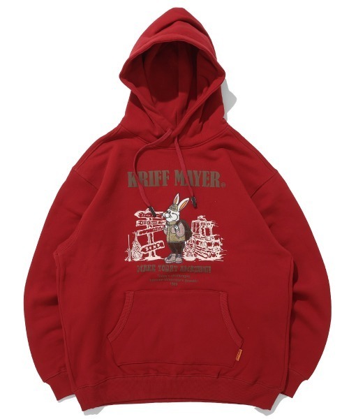 KRIFF MAYER（クリフメイヤー）の「裏起毛パーカー(ラビット)（スウェット・メンズ・ナチュラル/グレー/チャコール/ブラウン/レッド/グリーン/パープル/カラフル・MEDIUM/LARGE/X-LARGE）」の13枚目の写真