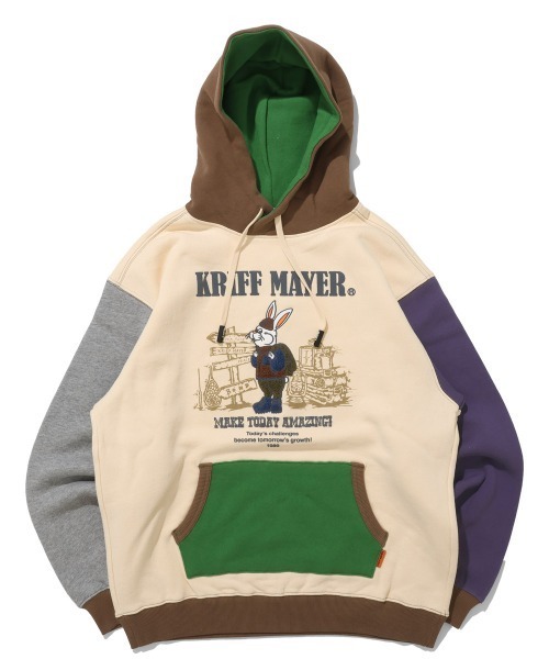 KRIFF MAYER（クリフメイヤー）の「裏起毛パーカー(ラビット)（スウェット・メンズ・ナチュラル/グレー/チャコール/ブラウン/レッド/グリーン/パープル/カラフル・MEDIUM/LARGE/X-LARGE）」の10枚目の写真