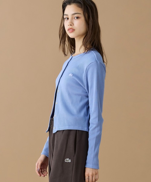 LACOSTE（ラコステ）の「リブジャージカーディガン（カーディガン/ボレロ・レディース・パープル/オリーブ/ブラック・34/38/36/40）」の20枚目の写真
