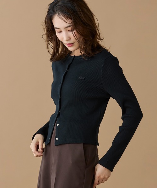 LACOSTE（ラコステ）の「リブジャージカーディガン（カーディガン/ボレロ・レディース・パープル/オリーブ/ブラック・34/38/36/40）」の15枚目の写真