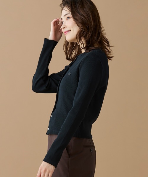 LACOSTE（ラコステ）の「リブジャージカーディガン（カーディガン/ボレロ・レディース・パープル/オリーブ/ブラック・34/38/36/40）」の22枚目の写真