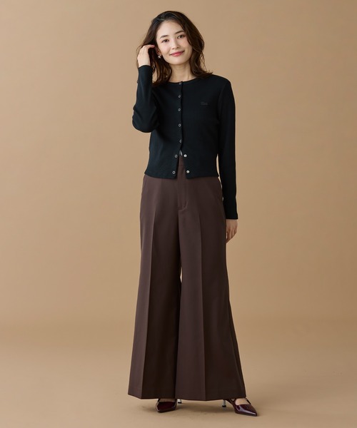 LACOSTE（ラコステ）の「リブジャージカーディガン（カーディガン/ボレロ・レディース・パープル/オリーブ/ブラック・34/38/36/40）」の6枚目の写真