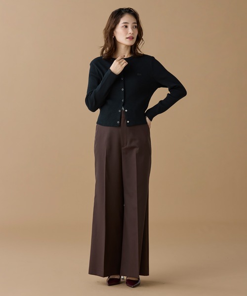 LACOSTE（ラコステ）の「リブジャージカーディガン（カーディガン/ボレロ・レディース・パープル/オリーブ/ブラック・34/38/36/40）」の19枚目の写真