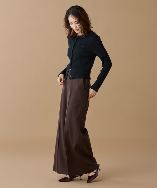 LACOSTE（ラコステ）の「リブジャージカーディガン（カーディガン/ボレロ・レディース・パープル/オリーブ/ブラック・34/38/36/40）」の16枚目の写真