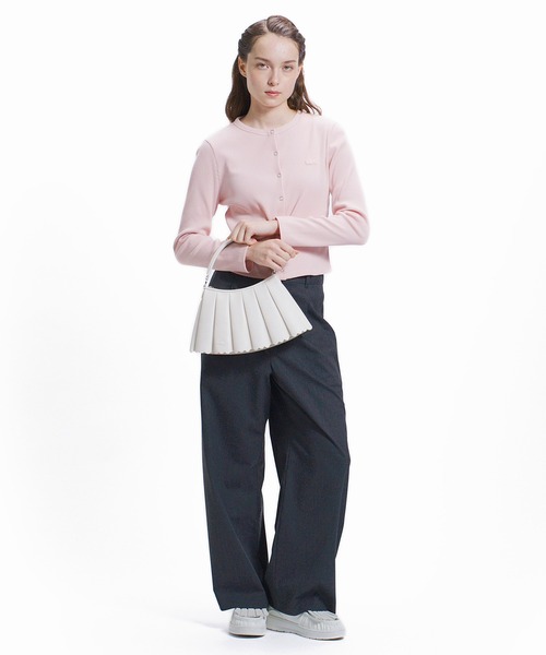 LACOSTE（ラコステ）の「ショート丈 リブジャージカーディガン（カーディガン/ボレロ・レディース・パープル/オリーブ/ブラック/ライトグレー/ライトピンク/ネイビー・34/38/36/40）」の9枚目の写真
