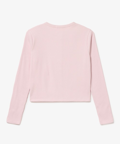 LACOSTE（ラコステ）の「ショート丈 リブジャージカーディガン（カーディガン/ボレロ・レディース・パープル/オリーブ/ブラック/ライトグレー/ライトピンク/ネイビー・34/38/36/40）」の10枚目の写真