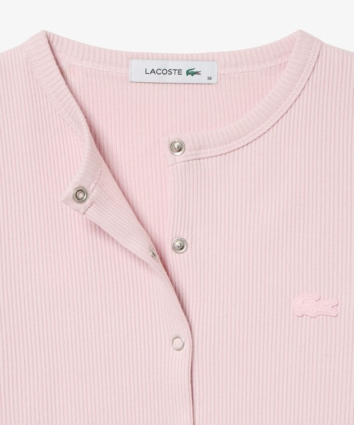 LACOSTE（ラコステ）の「ショート丈 リブジャージカーディガン（カーディガン/ボレロ・レディース・パープル/オリーブ/ブラック/ライトグレー/ライトピンク/ネイビー・34/38/36/40）」の12枚目の写真