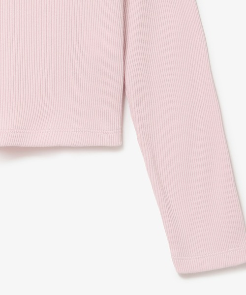 LACOSTE（ラコステ）の「ショート丈 リブジャージカーディガン（カーディガン/ボレロ・レディース・パープル/オリーブ/ブラック/ライトグレー/ライトピンク/ネイビー・34/38/36/40）」の14枚目の写真