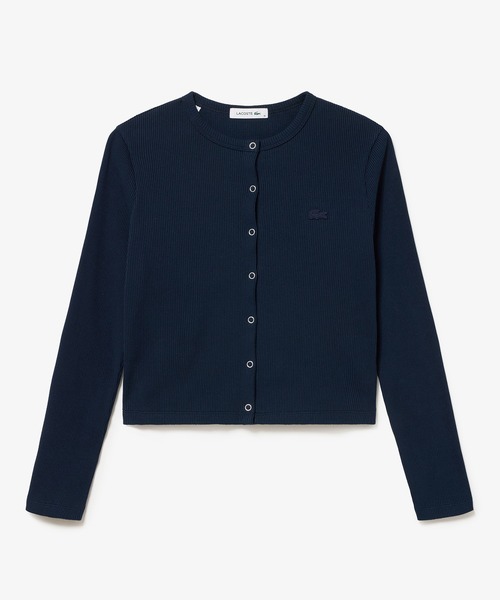 LACOSTE（ラコステ）の「ショート丈 リブジャージカーディガン（カーディガン/ボレロ・レディース・パープル/オリーブ/ブラック/ライトグレー/ライトピンク/ネイビー・34/38/36/40）」の18枚目の写真