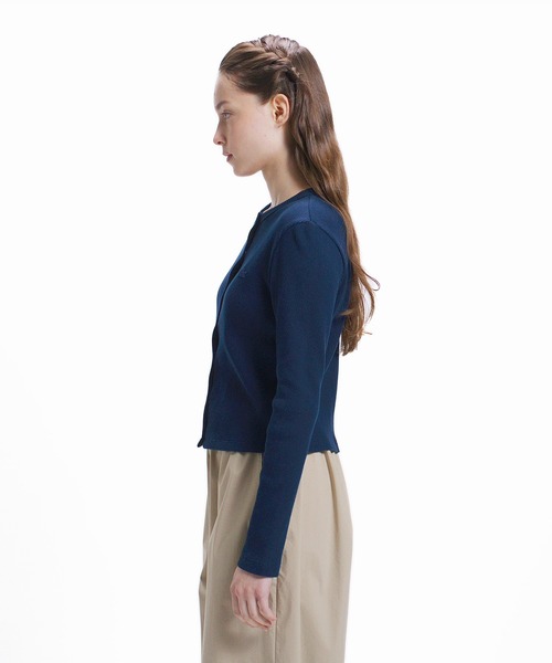 LACOSTE（ラコステ）の「ショート丈 リブジャージカーディガン（カーディガン/ボレロ・レディース・パープル/オリーブ/ブラック/ライトグレー/ライトピンク/ネイビー・34/38/36/40）」の19枚目の写真