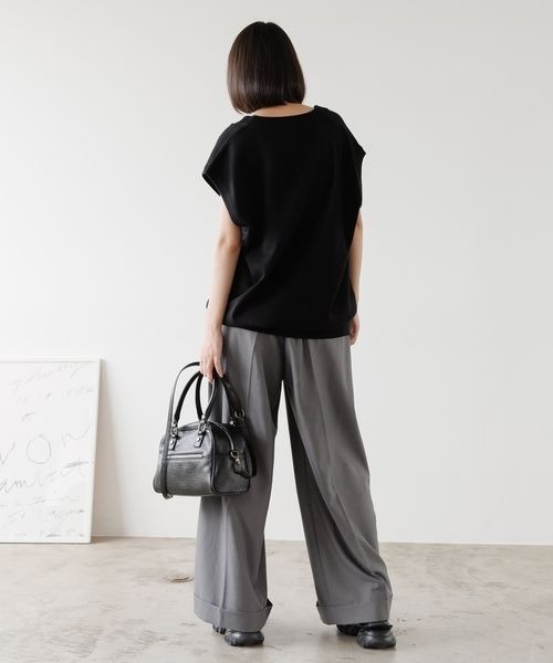 PBLIM（ページボーイリム）の「《UNISEX》ロールアップワイドスラックス（スラックス・レディース・グレー/ブラック・MEDIUM/LARGE）」の5枚目の写真