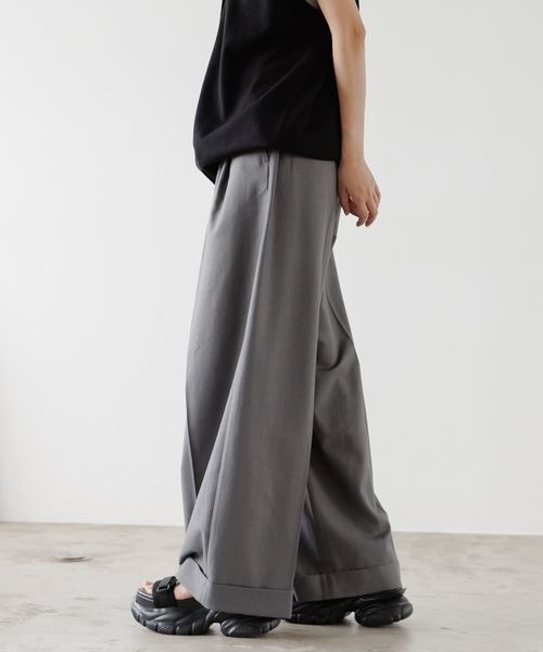 PBLIM（ページボーイリム）の「《UNISEX》ロールアップワイドスラックス（スラックス・レディース・グレー/ブラック・MEDIUM/LARGE）」の7枚目の写真