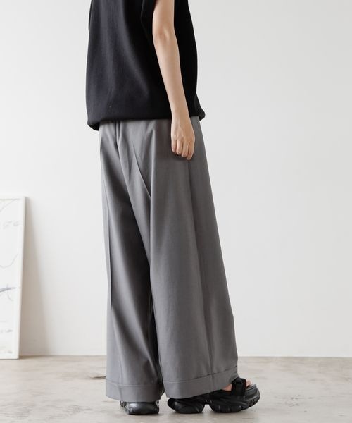 PBLIM（ページボーイリム）の「《UNISEX》ロールアップワイドスラックス（スラックス・レディース・グレー/ブラック・MEDIUM/LARGE）」の8枚目の写真