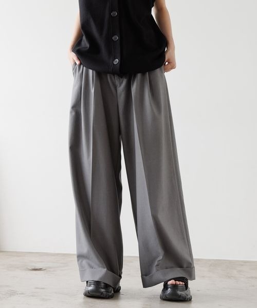 PBLIM（ページボーイリム）の「《UNISEX》ロールアップワイドスラックス（スラックス・レディース・グレー/ブラック・MEDIUM/LARGE）」の9枚目の写真
