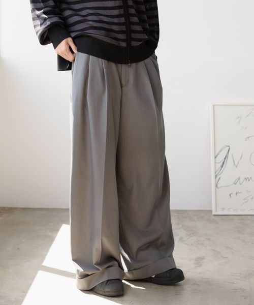 PBLIM（ページボーイリム）の「《UNISEX》ロールアップワイドスラックス（スラックス・レディース・グレー/ブラック・MEDIUM/LARGE）」の10枚目の写真