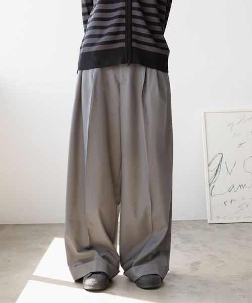 PBLIM（ページボーイリム）の「《UNISEX》ロールアップワイドスラックス（スラックス・レディース・グレー/ブラック・MEDIUM/LARGE）」の11枚目の写真