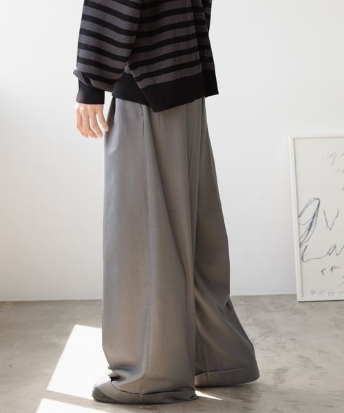 PBLIM（ページボーイリム）の「《UNISEX》ロールアップワイドスラックス（スラックス・レディース・グレー/ブラック・MEDIUM/LARGE）」の13枚目の写真