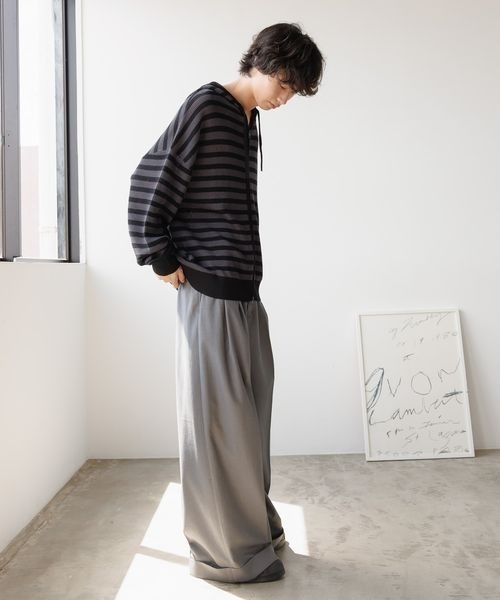 PBLIM（ページボーイリム）の「《UNISEX》ロールアップワイドスラックス（スラックス・レディース・グレー/ブラック・MEDIUM/LARGE）」の14枚目の写真