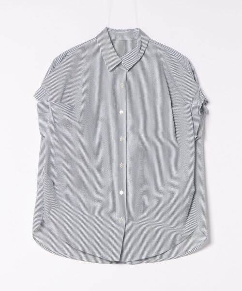 Scrap Book（スクラップブック）の「【Scrap Book】別注　タックスリーブサッカーストライプ（シャツ/ブラウス・レディース・ブルー系その他/ホワイト系その他・FREE）」の2枚目の写真